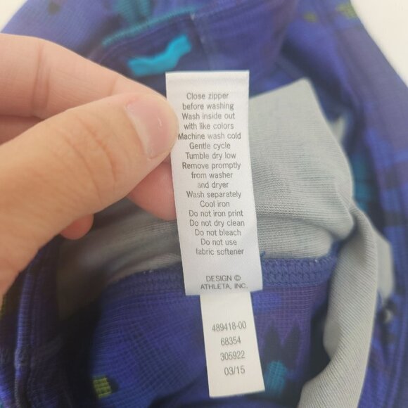 Athleta Dobby Be Free Knicker Blue Cropped Pants Leggings Tights Women's XS - Picture 10 of 10